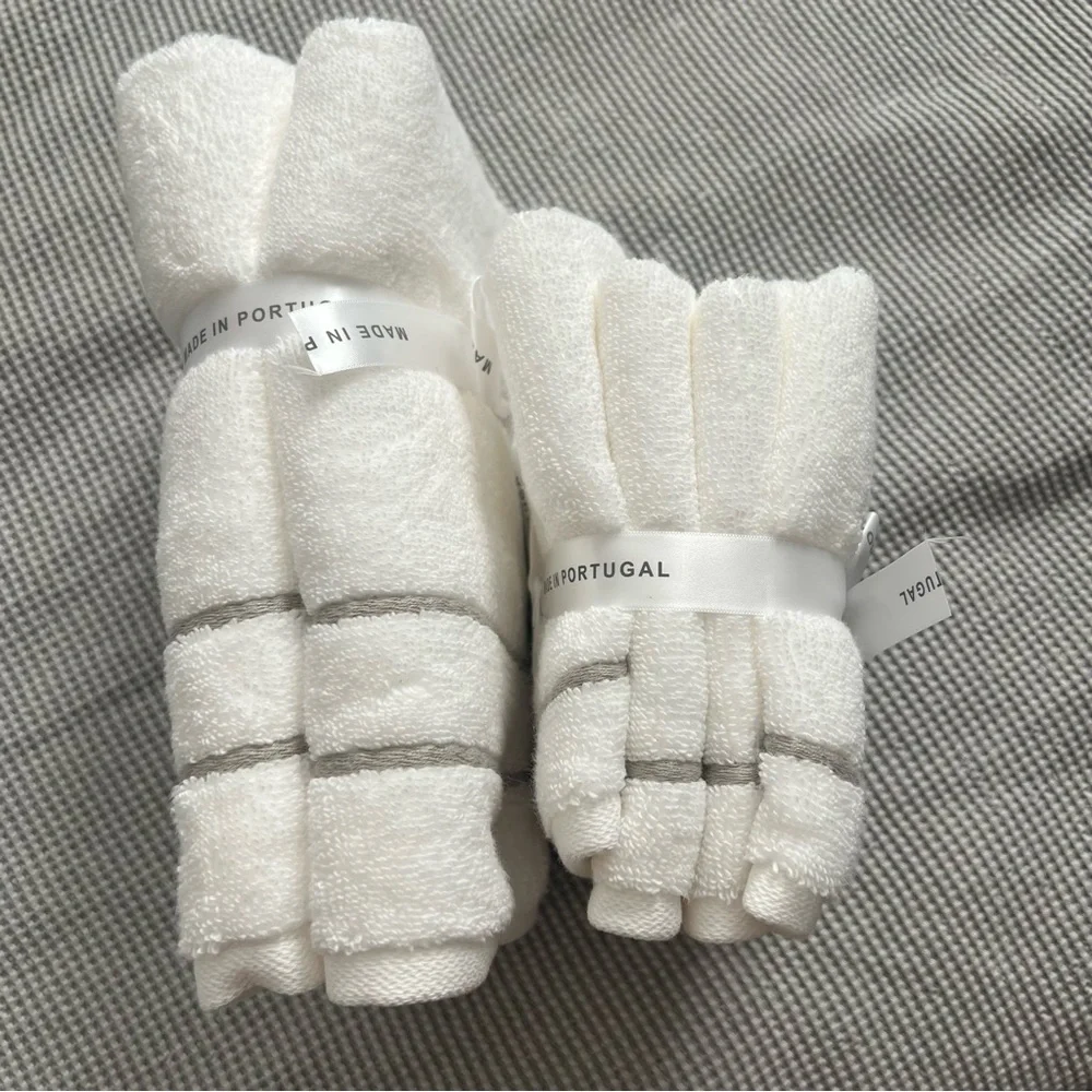 NEW FELPINTER 6 pc. Luxury White Towel Set Hand Towels + Wash Cloths